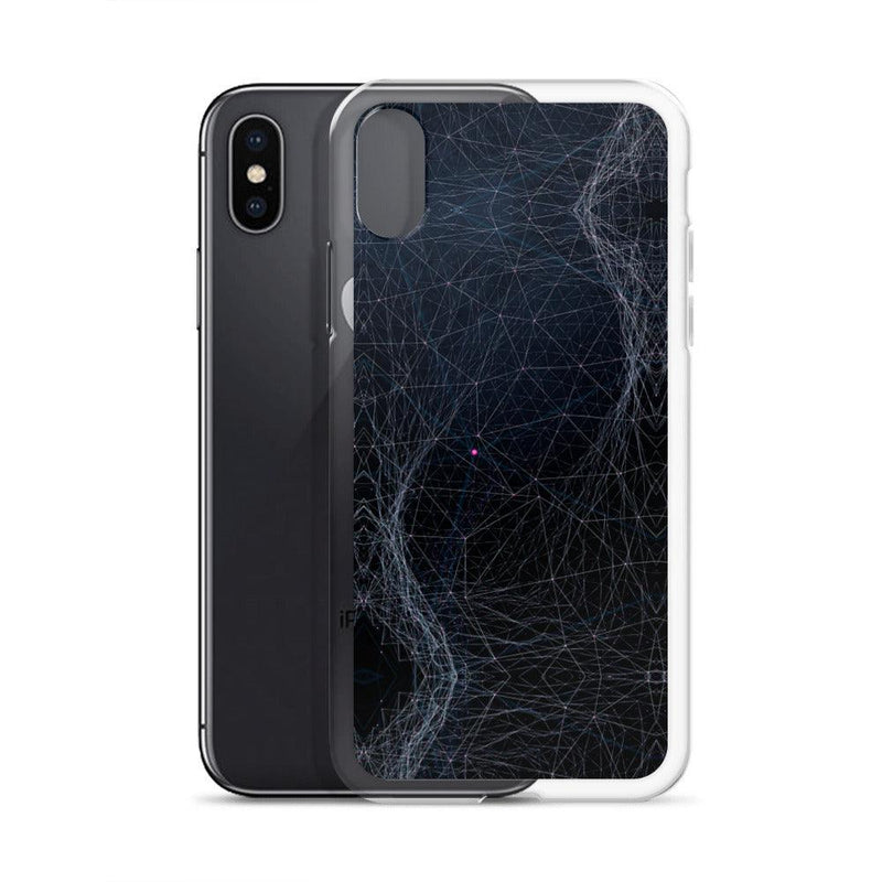 Load image into Gallery viewer, Dark Cyber Polygon Flexible Clear iPhone Case Bump Resistant Corners CREATIVETECH