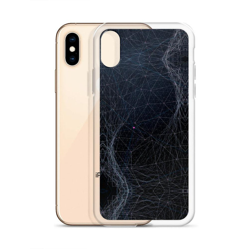 Load image into Gallery viewer, Dark Cyber Polygon Flexible Clear iPhone Case Bump Resistant Corners CREATIVETECH