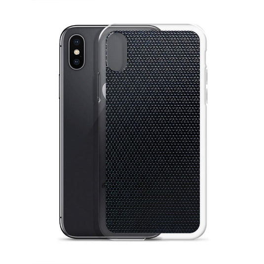 Industrial Dark Back Tech Metal Grid Flexible Clear iPhone Case Bump Resistant Corners CREATIVETECH