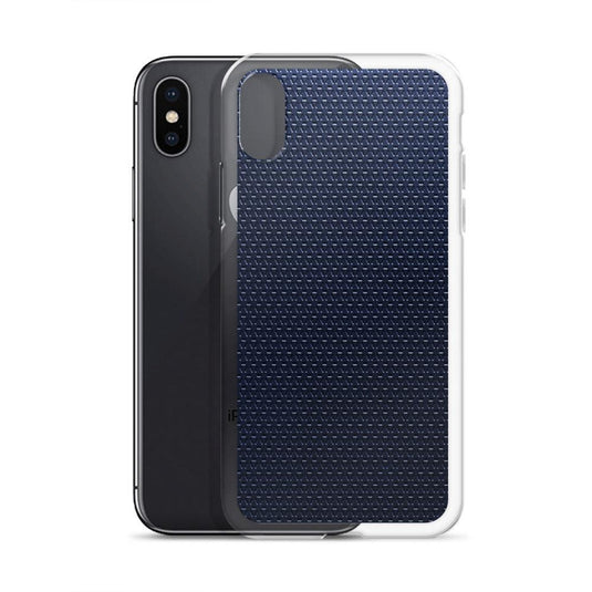 Dark Blue Industrial Rubber Grid Style Flexible Clear iPhone Case Bump Resistant Corners CREATIVETECH