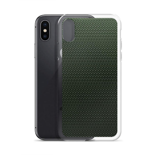 Dark Green Industrial Grid Style Flexible Clear iPhone Case Bump Resistant Corners CREATIVETECH