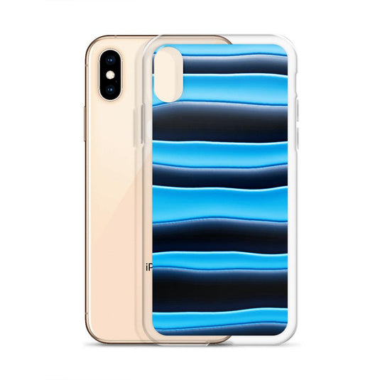 Black Blue Blob Striped Style Flexible Clear iPhone Case Bump Resistant Corners CREATIVETECH