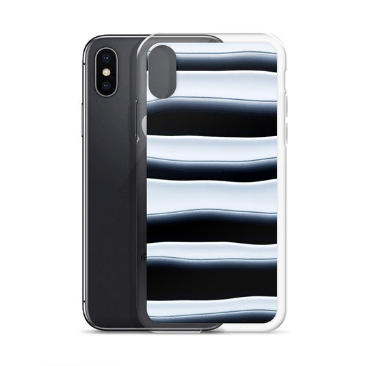 Black White Blob Squishy Style Striped Flexible Clear iPhone Case Bump Resistant Corners CREATIVETECH