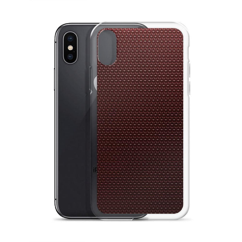 Load image into Gallery viewer, Dark Red Industrial Grid Style Flexible Clear iPhone Case Bump Resistant Corners CREATIVETECH