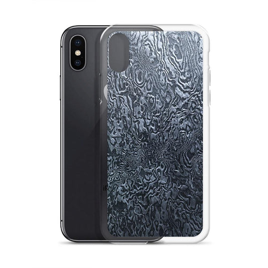 Damascus Steel Industrial Style Dark Grey Black Flexible Clear iPhone Case Bump Resistant Corners CREATIVETECH