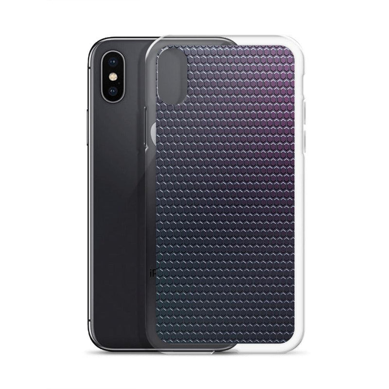 Load image into Gallery viewer, Dark Violet Blue Industrial Rubber Style Flexible Clear iPhone Case Bump Resistant Corners CREATIVETECH