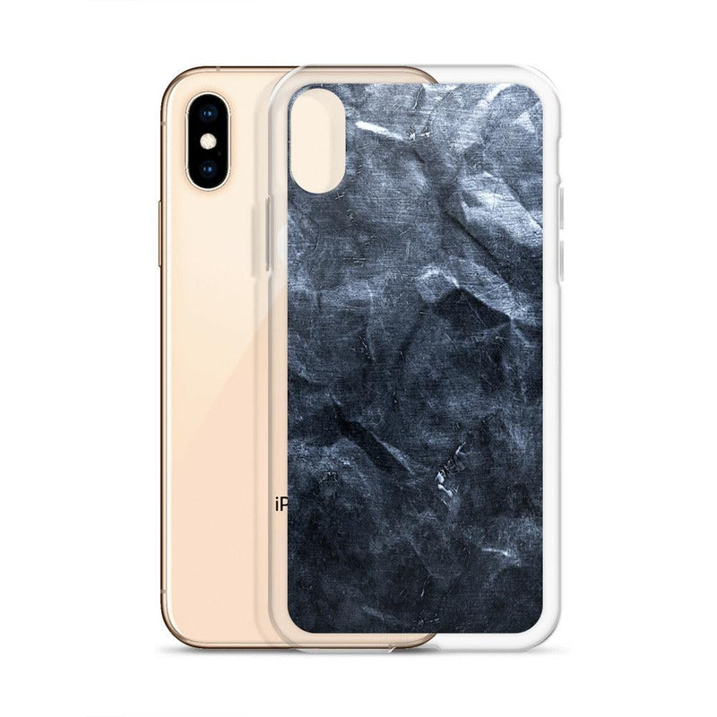 Load image into Gallery viewer, Hammered Dark Metal Industrial Grid Style Flexible Clear iPhone Case Bump Resistant Corners CREATIVETECH