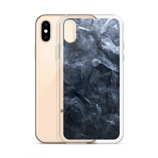 Hammered Dark Metal Industrial Grid Style Flexible Clear iPhone Case Bump Resistant Corners CREATIVETECH