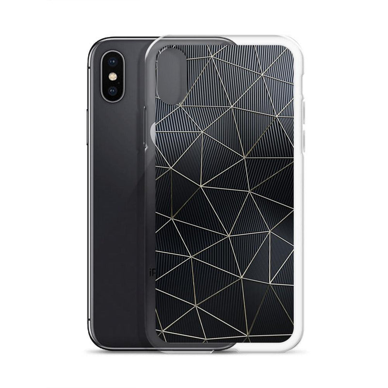 Load image into Gallery viewer, Carbon Fiber Golden Lined Style Flexible Clear iPhone Case Bump Resistant Corners CREATIVETECH