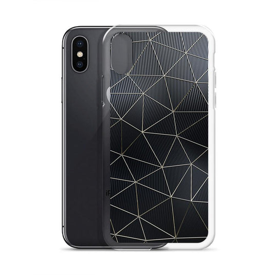 Carbon Fiber Golden Lined Style Flexible Clear iPhone Case Bump Resistant Corners CREATIVETECH
