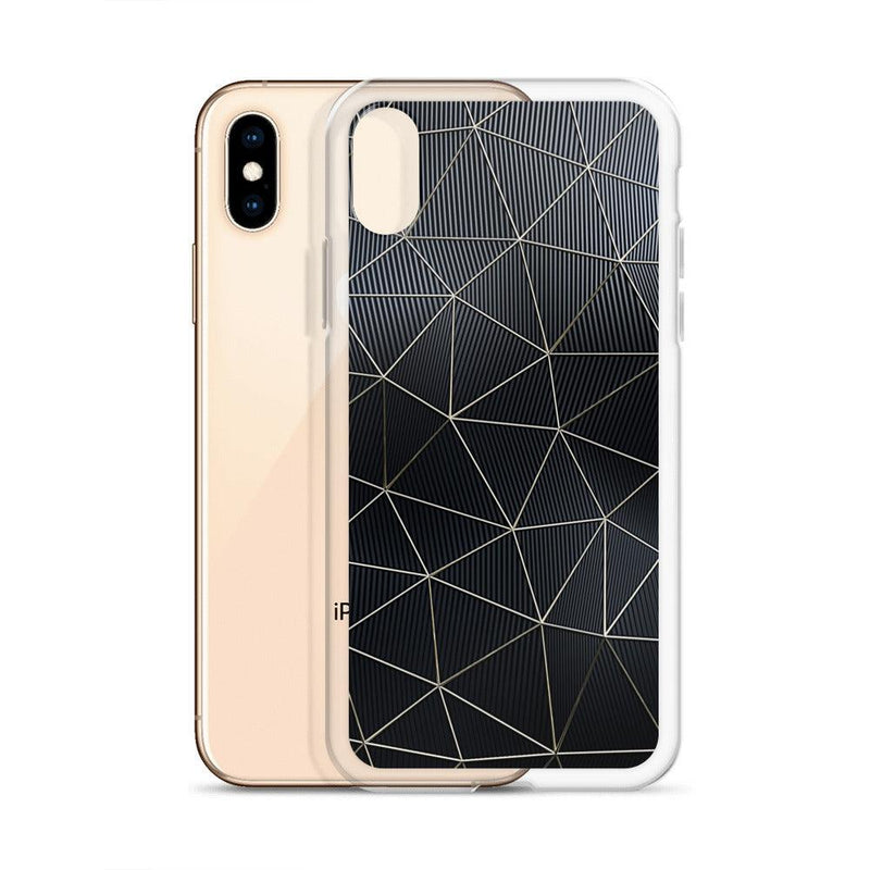 Load image into Gallery viewer, Carbon Fiber Golden Lined Style Flexible Clear iPhone Case Bump Resistant Corners CREATIVETECH