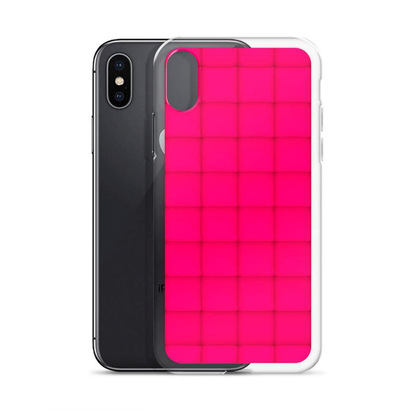 Load image into Gallery viewer, Squishy Pink Red Cubic Colorful Flexible Clear iPhone Case Bump Resistant Corners CREATIVETECH