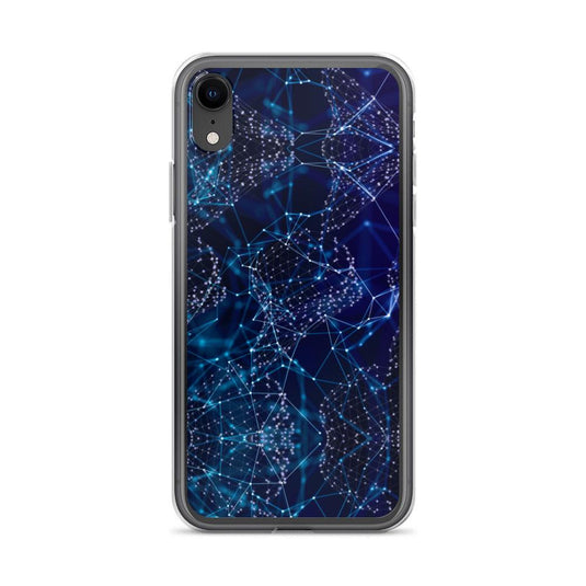 Blue Polygon Flexible Clear iPhone Case Bump Resistant Corners CREATIVETECH