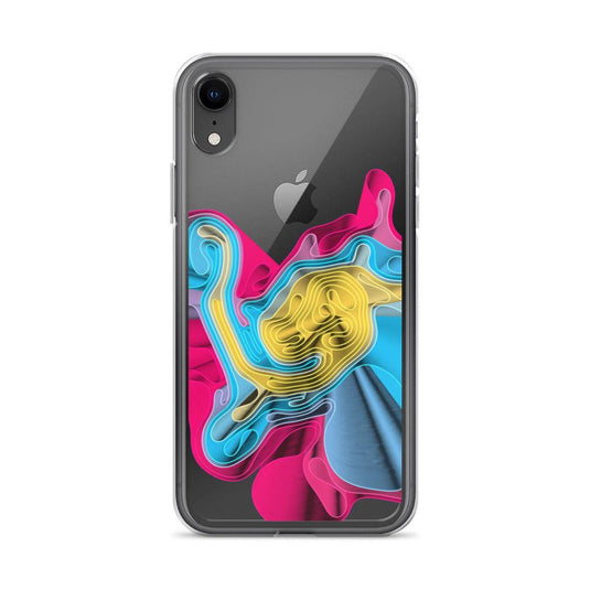 Warm Colorful Waves Flexible Clear iPhone Case Bump Resistant Corners CREATIVETECH