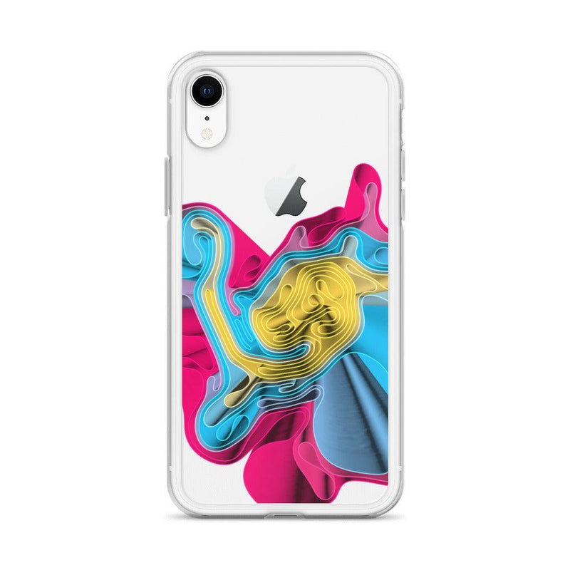 Load image into Gallery viewer, Warm Colorful Waves Flexible Clear iPhone Case Bump Resistant Corners CREATIVETECH