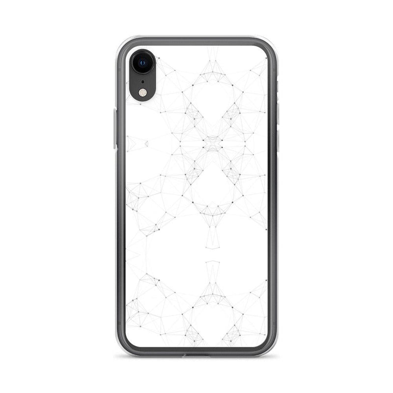 Load image into Gallery viewer, White Black Cyber Polygon Flexible Clear iPhone Case Bump Resistant Corners CREATIVETECH