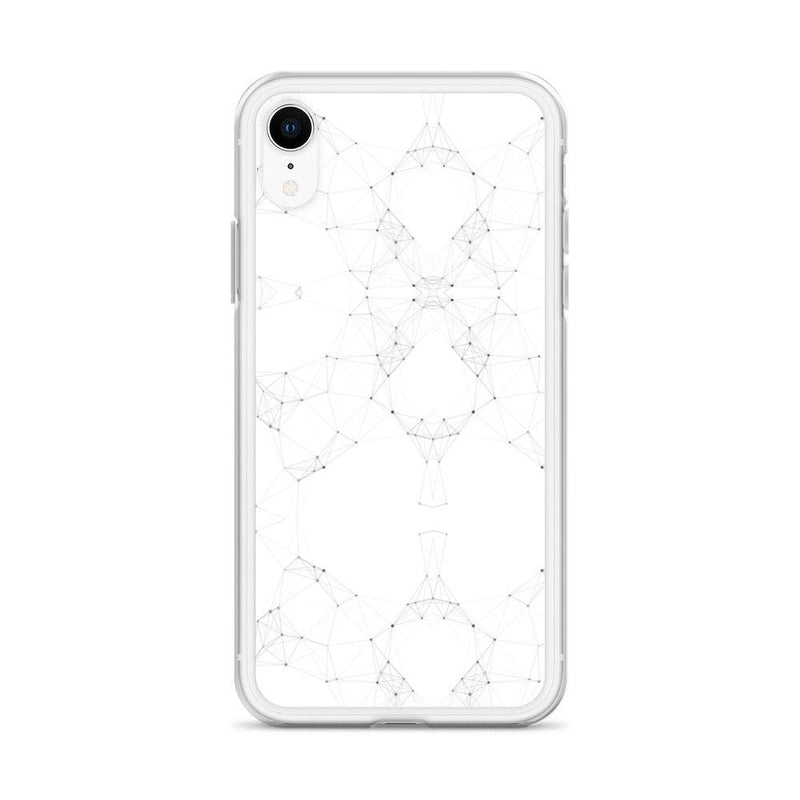 Load image into Gallery viewer, White Black Cyber Polygon Flexible Clear iPhone Case Bump Resistant Corners CREATIVETECH