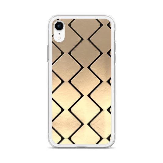 Metal Golden Grid Flexible Clear iPhone Case Bump Resistant Corners CREATIVETECH
