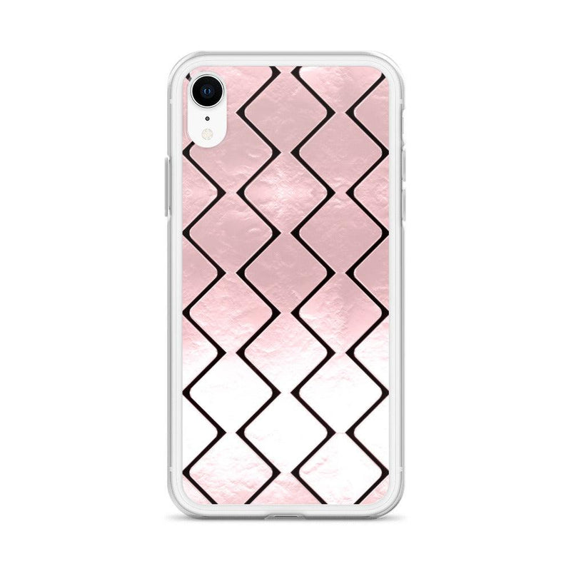 Load image into Gallery viewer, Metal Rose Golden Grid Flexible Clear iPhone Case Bump Resistant Corners CREATIVETECH
