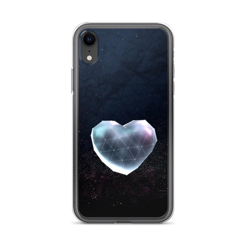 Load image into Gallery viewer, Heart Shaped Space Star Dust Flexible Clear iPhone Case Bump Resistant Corners CREATIVETECH