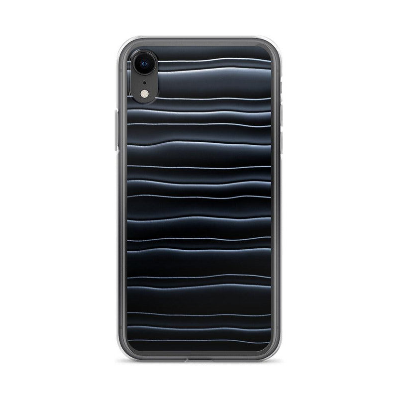 Load image into Gallery viewer, Black Blob Striped Flexible Clear iPhone Case Bump Resistant Corners CREATIVETECH