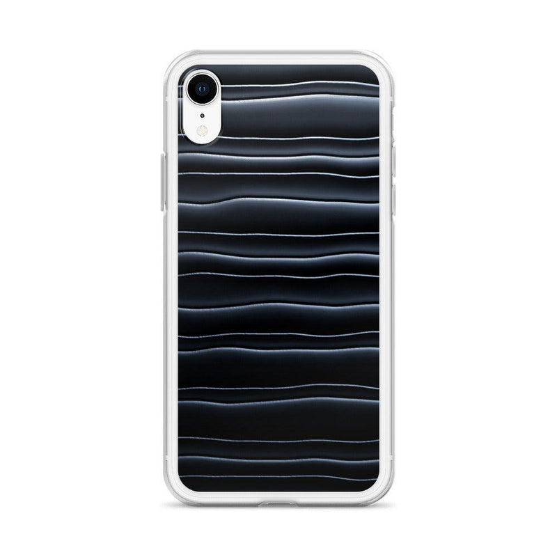 Load image into Gallery viewer, Black Blob Striped Flexible Clear iPhone Case Bump Resistant Corners CREATIVETECH