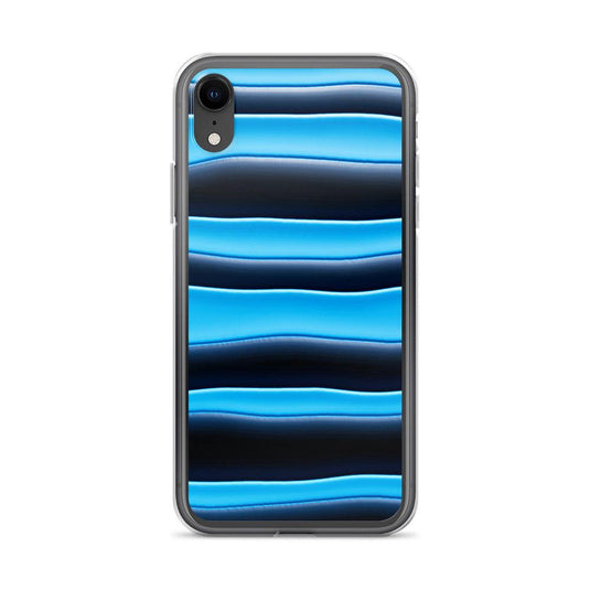 Black Blue Blob Striped Style Flexible Clear iPhone Case Bump Resistant Corners CREATIVETECH