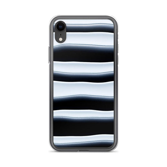 Black White Blob Squishy Style Striped Flexible Clear iPhone Case Bump Resistant Corners CREATIVETECH