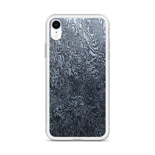 Damascus Steel Industrial Style Dark Grey Black Flexible Clear iPhone Case Bump Resistant Corners CREATIVETECH