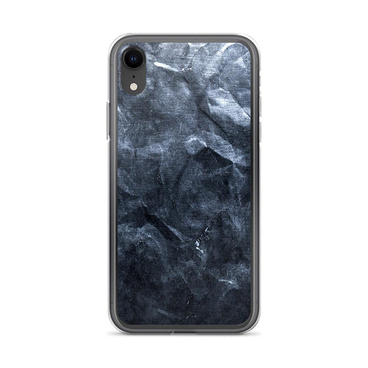 Hammered Dark Metal Industrial Grid Style Flexible Clear iPhone Case Bump Resistant Corners CREATIVETECH