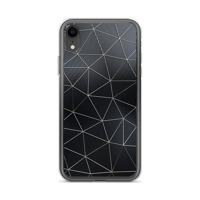 Load image into Gallery viewer, Carbon Fiber Golden Lined Style Flexible Clear iPhone Case Bump Resistant Corners CREATIVETECH