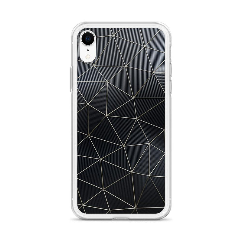 Load image into Gallery viewer, Carbon Fiber Golden Lined Style Flexible Clear iPhone Case Bump Resistant Corners CREATIVETECH