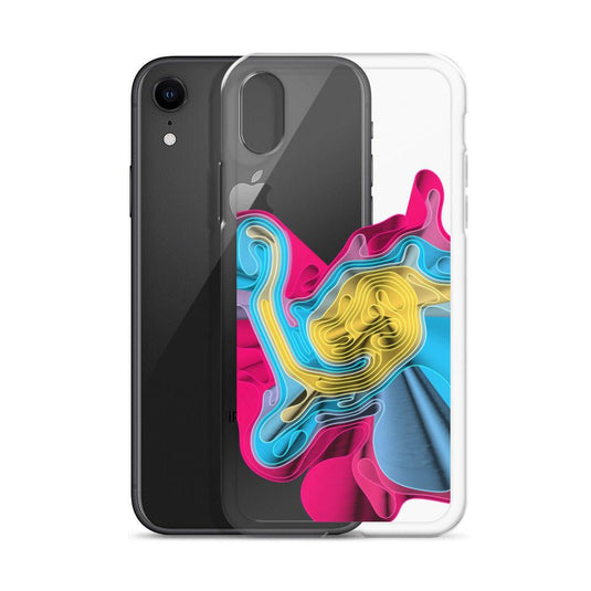 Warm Colorful Waves Flexible Clear iPhone Case Bump Resistant Corners CREATIVETECH