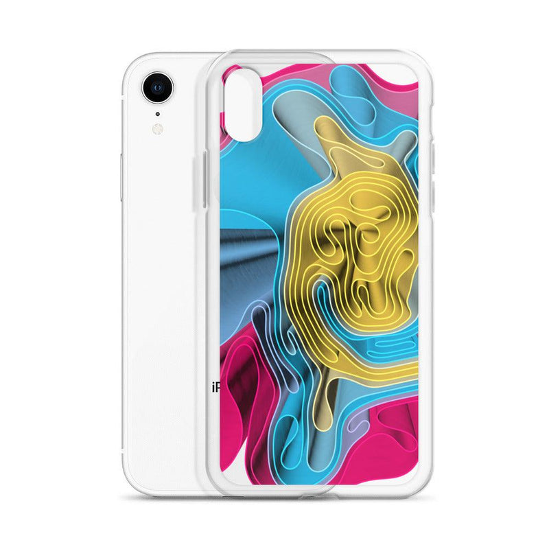 Load image into Gallery viewer, Warm Colorful Waves Variation Flexible Clear iPhone Case Bump Resistant Corners CREATIVETECH