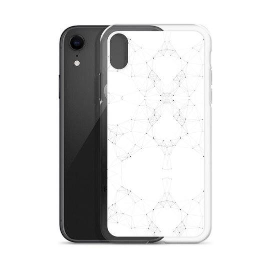 White Black Cyber Polygon Flexible Clear iPhone Case Bump Resistant Corners CREATIVETECH