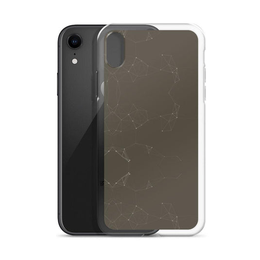 Brown Dark Elegant Cyber Polygon Flexible Clear iPhone Case Bump Resistant Corners CREATIVETECH