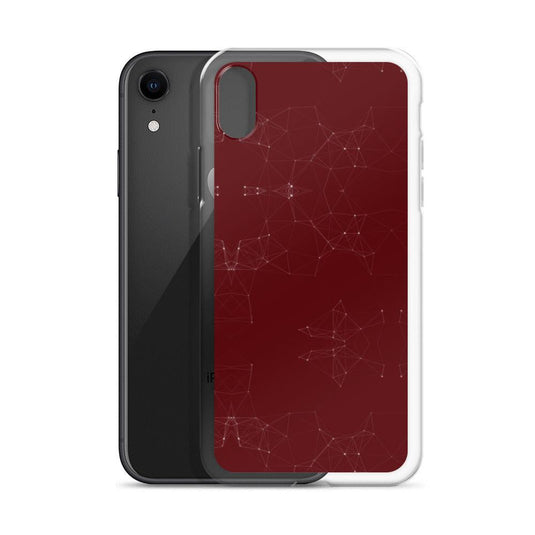 Burgundi Dark Red Elegant Cyber Polygon Flexible Clear iPhone Case Bump Resistant Corners CREATIVETECH