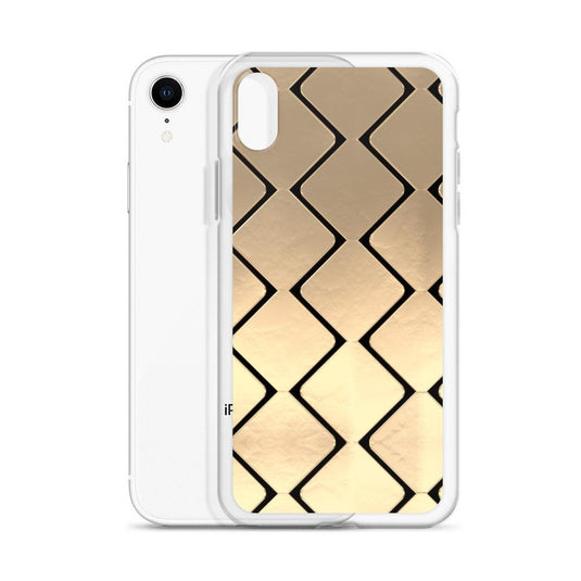 Metal Golden Grid Flexible Clear iPhone Case Bump Resistant Corners CREATIVETECH