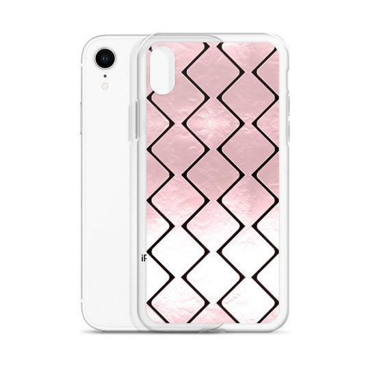 Metal Rose Golden Grid Flexible Clear iPhone Case Bump Resistant Corners CREATIVETECH