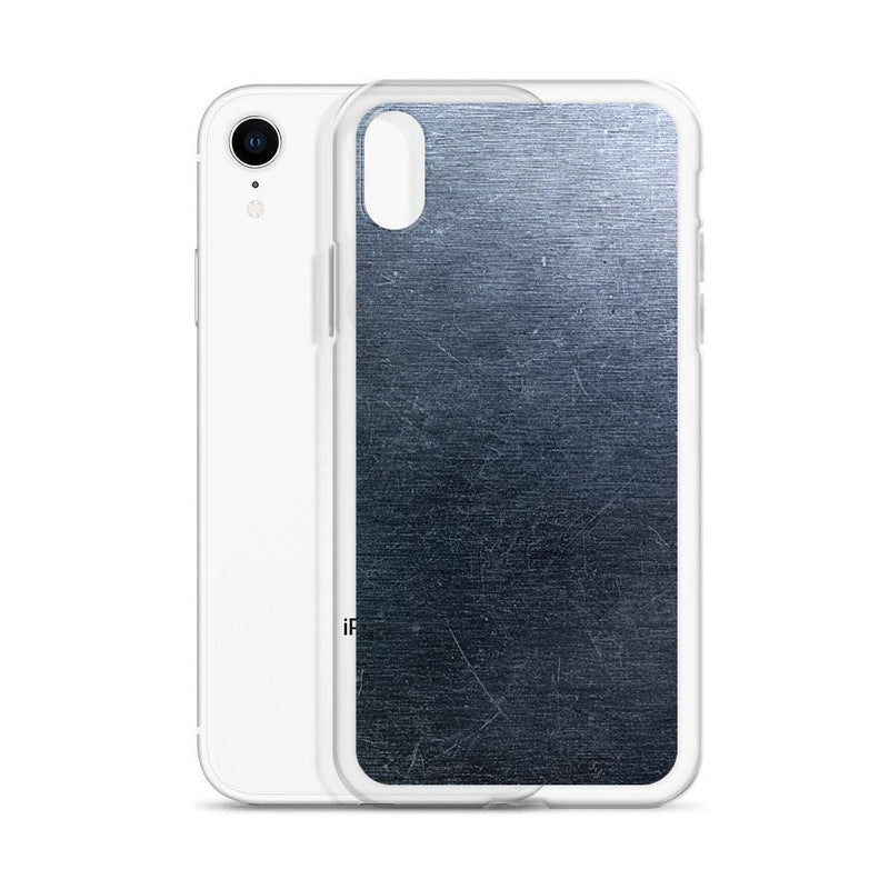 Load image into Gallery viewer, Brushed Dark Metal Flexible Clear iPhone Case Bump Resistant Corners CREATIVETECH