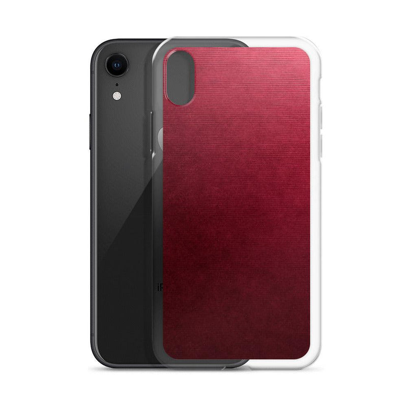 Load image into Gallery viewer, Brushed Red Metal Flexible Clear iPhone Case Bump Resistant Corners CREATIVETECH