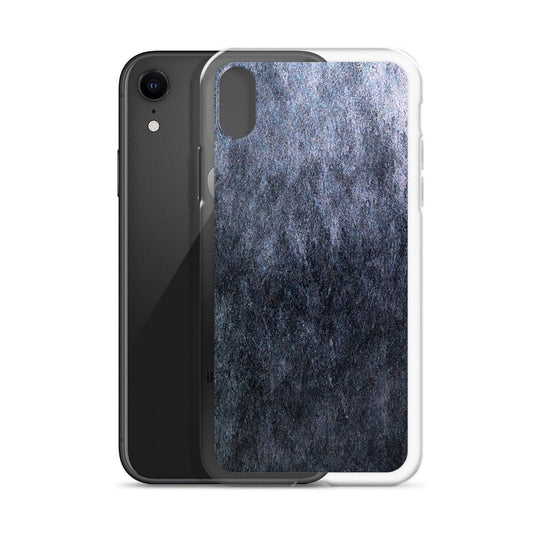 Dark Grey Metal Stone Industrial Style Flexible Clear iPhone Case Bump Resistant Corners CREATIVETECH