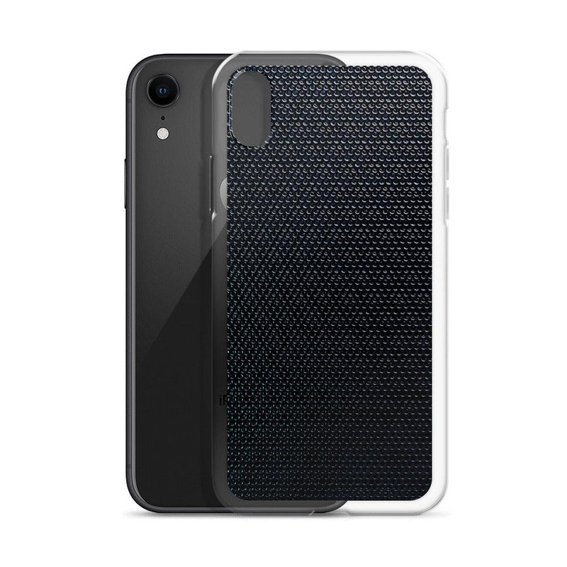 Load image into Gallery viewer, Industrial Dark Back Tech Metal Grid Flexible Clear iPhone Case Bump Resistant Corners CREATIVETECH