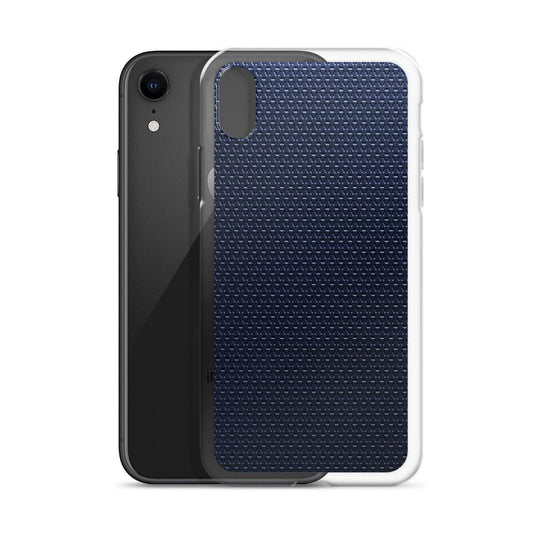 Dark Blue Industrial Rubber Grid Style Flexible Clear iPhone Case Bump Resistant Corners CREATIVETECH