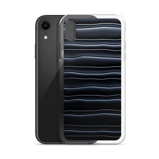 Black Blob Striped Flexible Clear iPhone Case Bump Resistant Corners CREATIVETECH