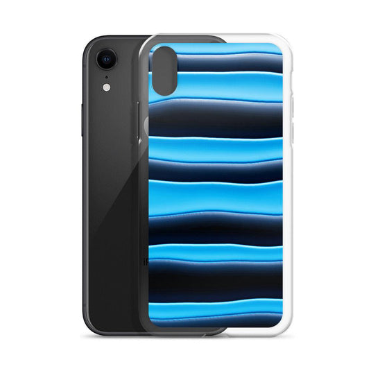 Black Blue Blob Striped Style Flexible Clear iPhone Case Bump Resistant Corners CREATIVETECH