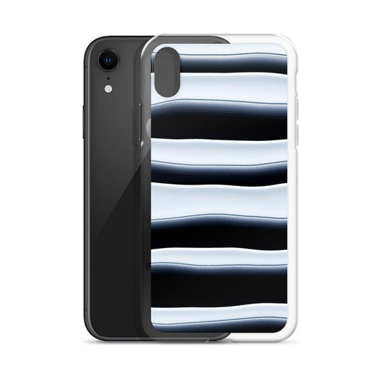 Black White Blob Squishy Style Striped Flexible Clear iPhone Case Bump Resistant Corners CREATIVETECH