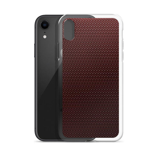 Dark Red Industrial Grid Style Flexible Clear iPhone Case Bump Resistant Corners CREATIVETECH