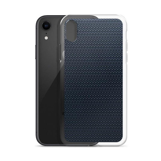 Dark Blue Industrial Grid Style Flexible Clear iPhone Case Bump Resistant Corners CREATIVETECH