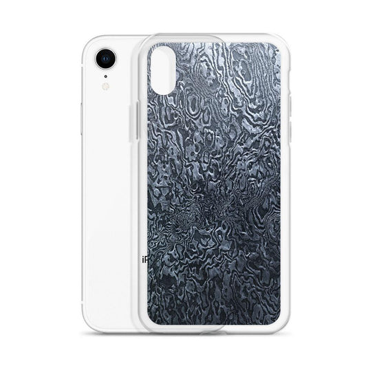 Damascus Steel Industrial Style Dark Grey Black Flexible Clear iPhone Case Bump Resistant Corners CREATIVETECH